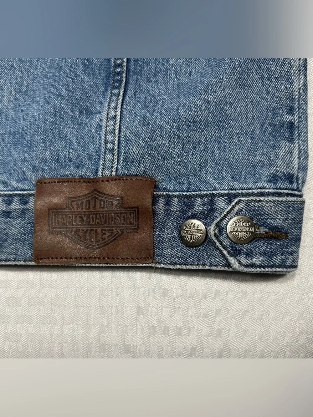 Vintage 80s 90s Harley Davidson Motorcycles Biker Blues Women's M Jean Jacket